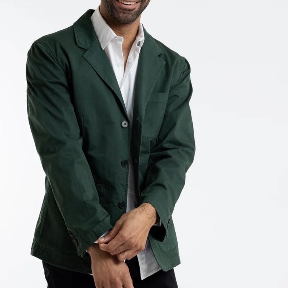 Duluth Trading Men's Forest‎ Green 100% Cotton Utility Blazer Size 2X